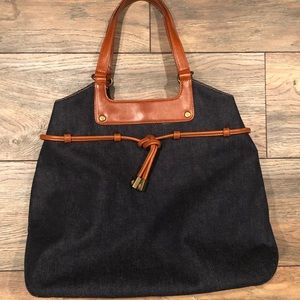Ralph Lauren denim and leather handbag